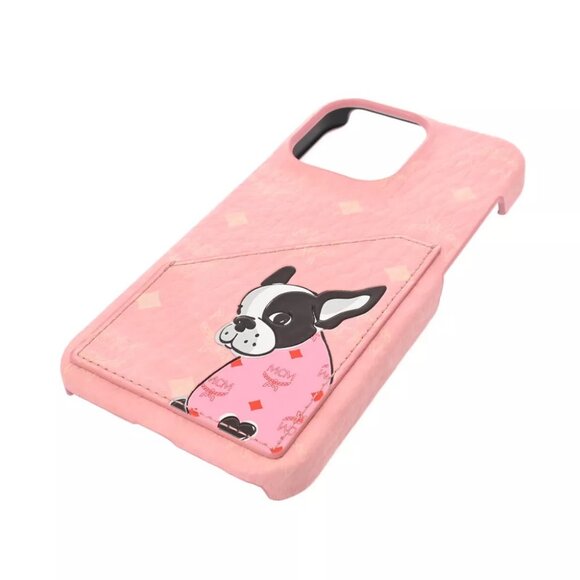 MCM iPhone13 Pro French Bulldog Smartphone Case Visetos Pink - Picture 3 of 12